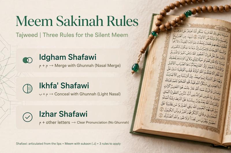 Meem Sakinah Rules in Tajweed